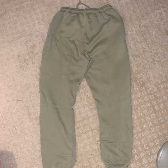 PRETTYLITTLETHING Embroidered Loose Olive Sweatpants - Picture 2 of 2
